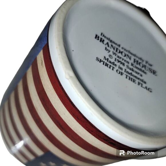 2 Sakura Brandon House Warren Kimble Spirit of the Flag Mugs - Picture 7 of 7